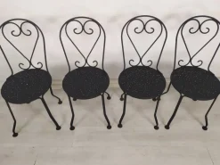 Pamono Garden Chairs in Black Iron, 1890s, Set of 4 Best