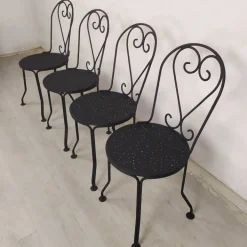 Pamono Garden Chairs in Black Iron, 1890s, Set of 4 Best