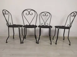 Pamono Garden Chairs in Black Iron, 1890s, Set of 4 Best