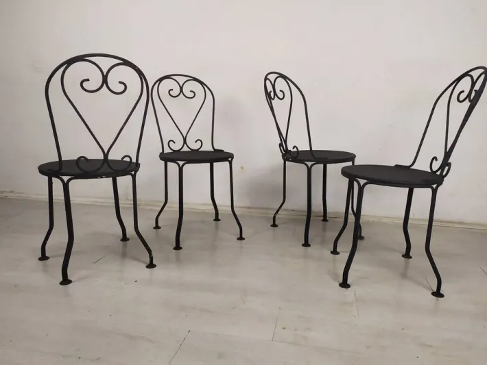 Pamono Garden Chairs in Black Iron, 1890s, Set of 4 Best
