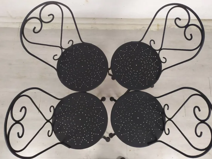 Pamono Garden Chairs in Black Iron, 1890s, Set of 4 Best