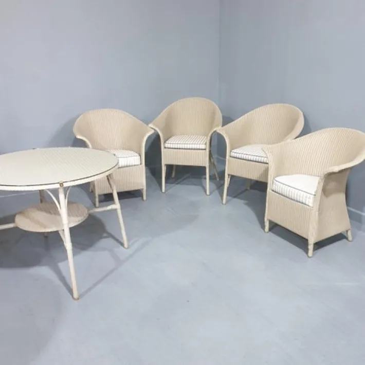 Pamono Garden Conservatory Table and Chairs by Lloyd Loom, Set of 5 Best