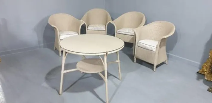 Pamono Garden Conservatory Table and Chairs by Lloyd Loom, Set of 5 Best