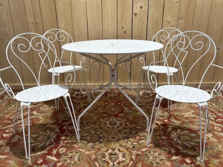 Pamono Garden Furniture in Wrought Iron, Set of 5 Online