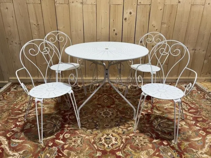 Pamono Garden Furniture in Wrought Iron, Set of 5 Online