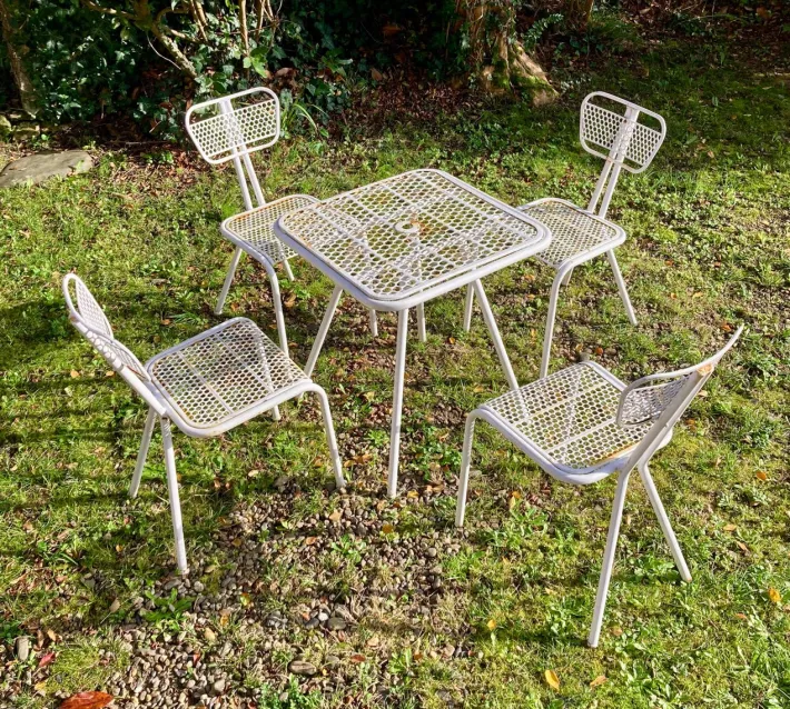 Pamono Garden Set attributed to René Malaval, 1950s, Set of 5