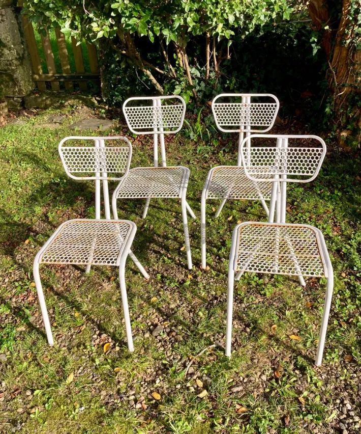 Pamono Garden Set attributed to René Malaval, 1950s, Set of 5