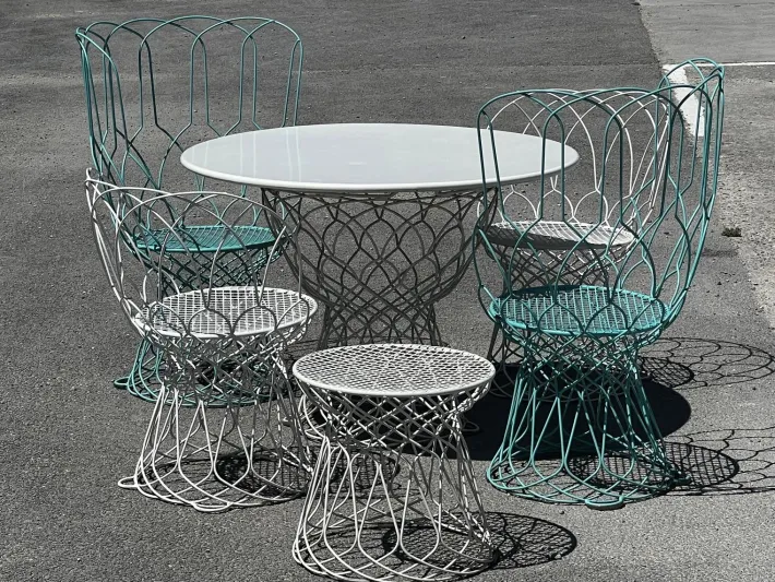 Pamono Garden Set Re-Trouvé Series in Twisted Steel by Patricia Urquiola for Emu, Set of 6 Best