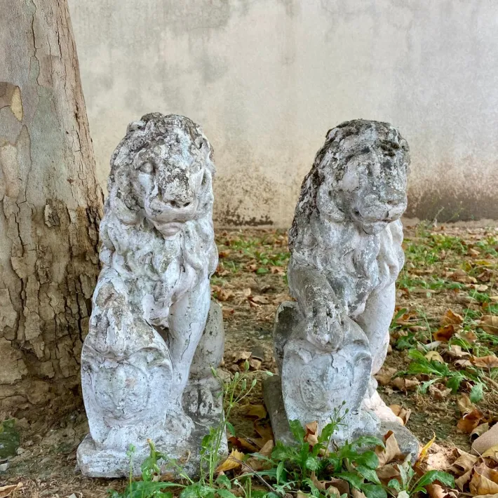 Pamono Garden Stone Lions, Set of 2 Online