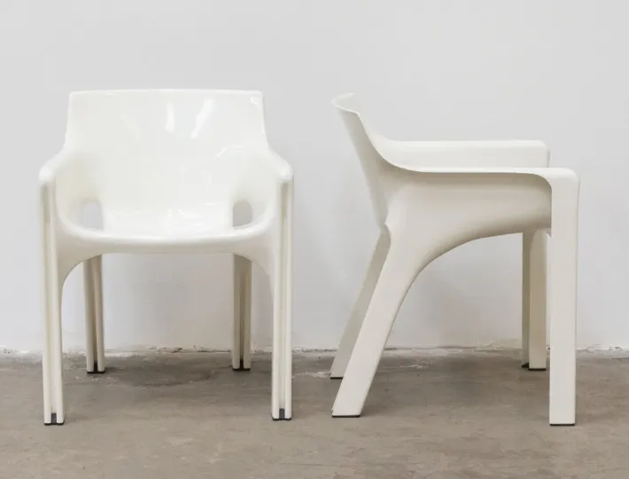 Pamono Gaudì Chairs by Vico Magistretti for Artemide, Italy, 1970s, Set of 2 New