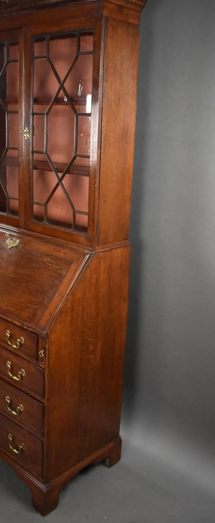 Pamono George III Oak Bureau Bookcase, 1780s Sale