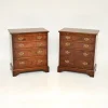 Pamono Georgian Style Burr Walnut Side Chests, 1950, Set of 2 New