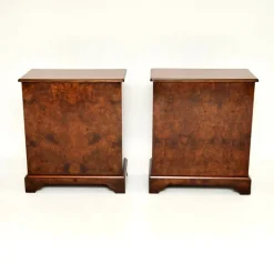 Pamono Georgian Style Burr Walnut Side Chests, 1950, Set of 2 New