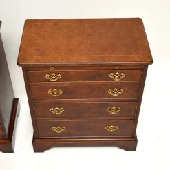 Pamono Georgian Style Burr Walnut Side Chests, 1950, Set of 2 New