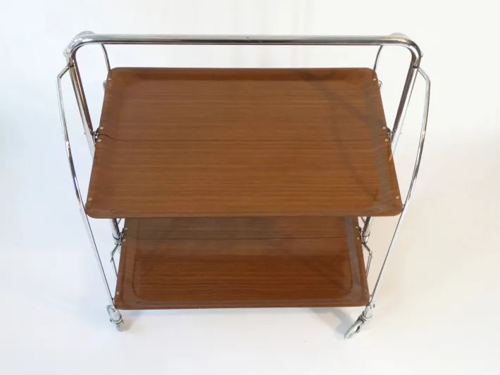 Pamono German Brown and Silver Bar Cart, 1970s Best
