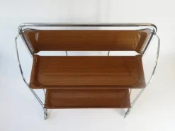Pamono German Brown and Silver Bar Cart, 1970s Best