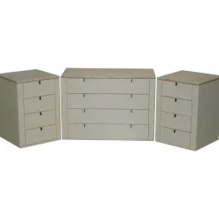 Pamono German Marble Topped Chest of and Bedside Drawers from Interlubke, Set of 3 Best