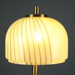 Pamono Glass and Brass Table Lamp, 1970 Sale