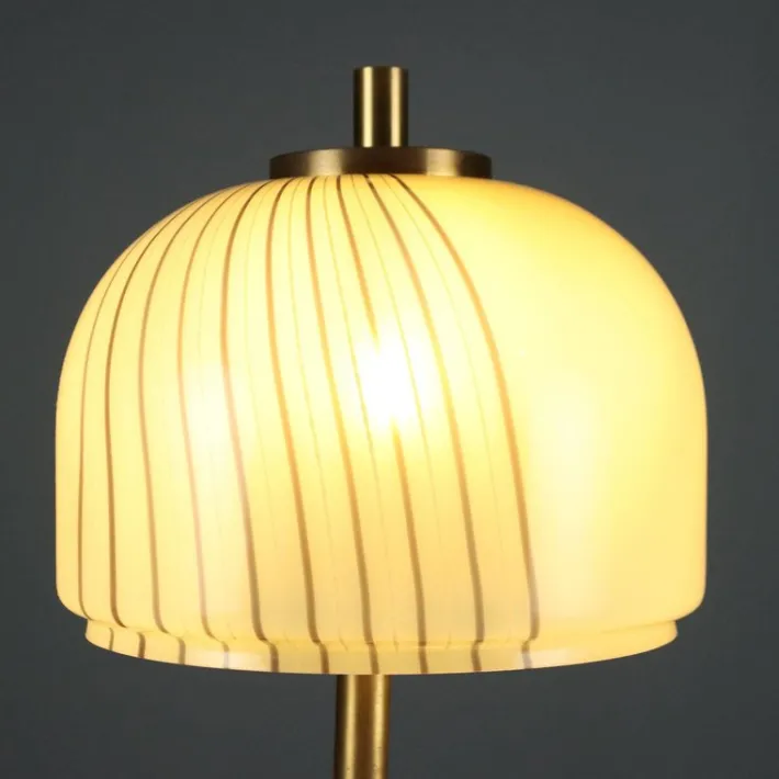 Pamono Glass and Brass Table Lamp, 1970 Sale