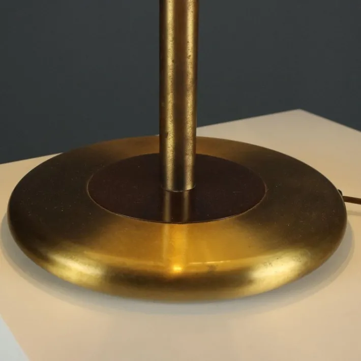 Pamono Glass and Brass Table Lamp, 1970 Sale