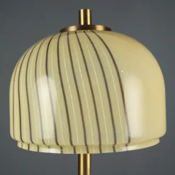 Pamono Glass and Brass Table Lamp, 1970 Sale