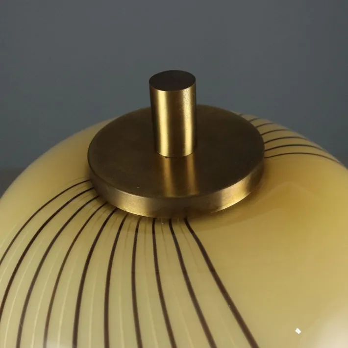 Pamono Glass and Brass Table Lamp, 1970 Sale