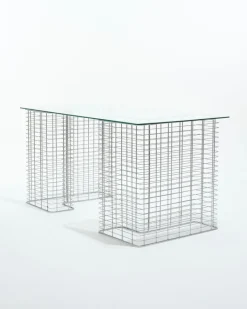 Pamono Glass and Metal Wire Desk by Terence Conran for Habitat, 1980s Best