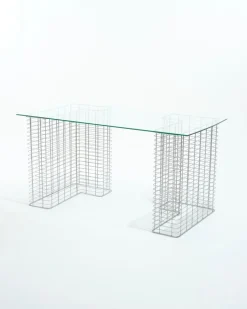 Pamono Glass and Metal Wire Desk by Terence Conran for Habitat, 1980s Best