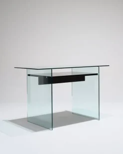 Pamono Glass and Wood Desk from Artelano, 1980s Clearance