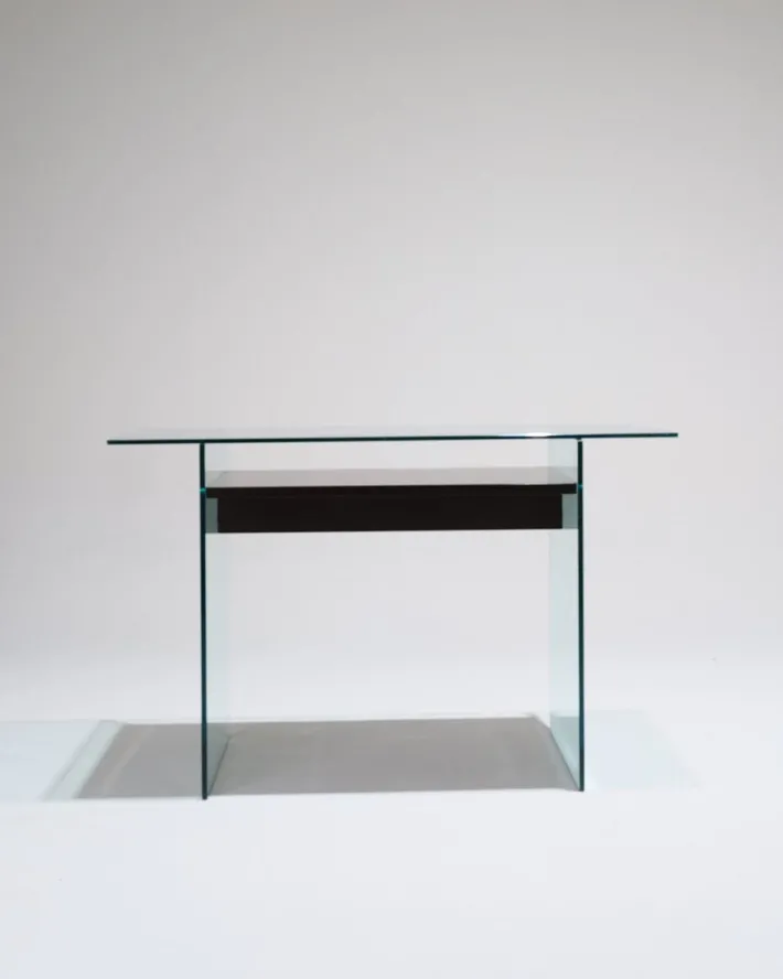 Pamono Glass and Wood Desk from Artelano, 1980s Clearance