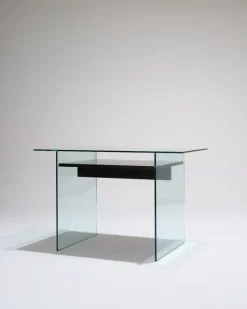 Pamono Glass and Wood Desk from Artelano, 1980s Clearance