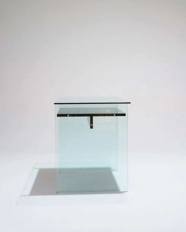 Pamono Glass and Wood Desk from Artelano, 1980s Clearance