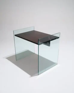 Pamono Glass and Wood Desk from Artelano, 1980s Clearance