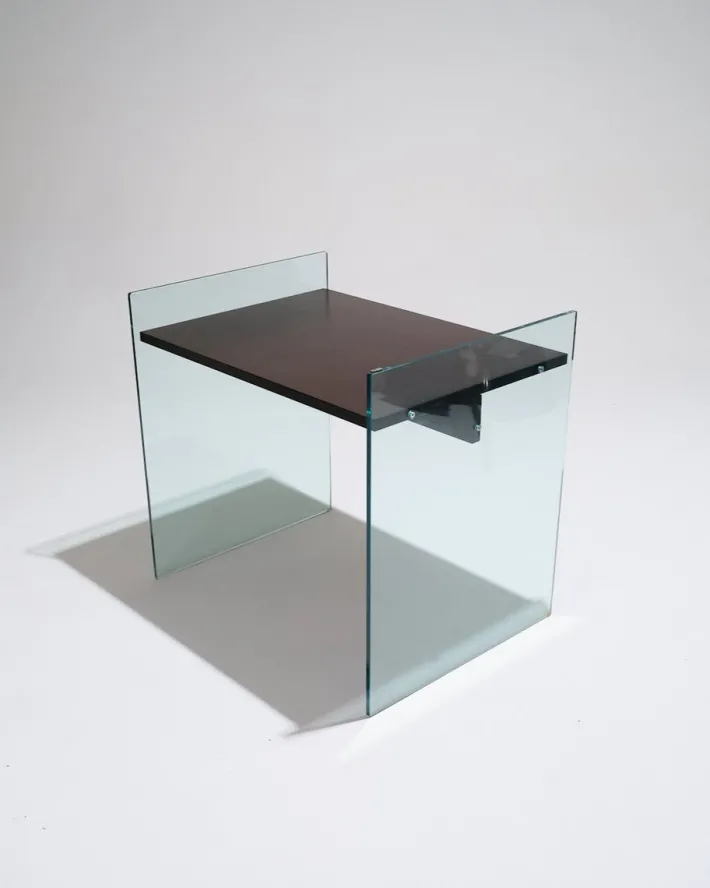 Pamono Glass and Wood Desk from Artelano, 1980s Clearance