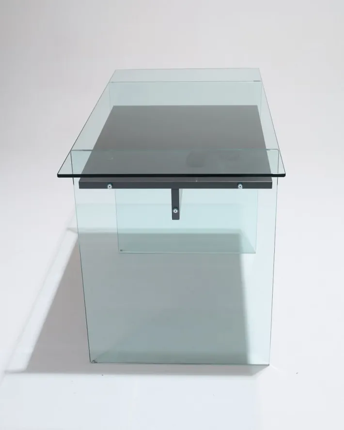 Pamono Glass and Wood Desk from Artelano, 1980s Clearance