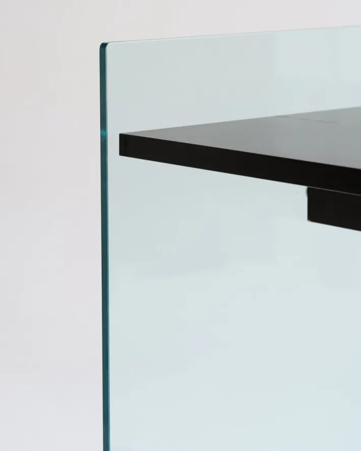 Pamono Glass and Wood Desk from Artelano, 1980s Clearance