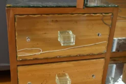 Pamono Glass Dressing Table in Fruit Wood, 1950 Clearance