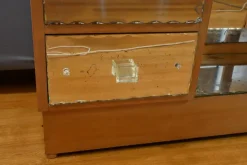 Pamono Glass Dressing Table in Fruit Wood, 1950 Clearance