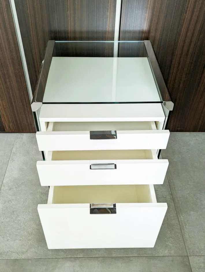 Pamono Glass, Painted Wood and Chrome-Plated Metal Desk by Gallotti e Radice, 1990s Best