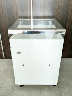 Pamono Glass, Painted Wood and Chrome-Plated Metal Desk by Gallotti e Radice, 1990s Best