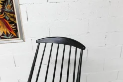Pamono Grandessa Rocking Chair in Black Beech attributed to Lena Larsson for Nesto, 1960s Best