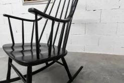 Pamono Grandessa Rocking Chair in Black Beech attributed to Lena Larsson for Nesto, 1960s Best