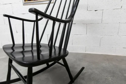 Pamono Grandessa Rocking Chair in Black Beech attributed to Lena Larsson for Nesto, 1960s Best