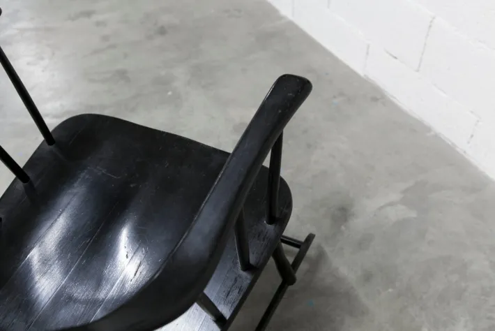 Pamono Grandessa Rocking Chair in Black Beech attributed to Lena Larsson for Nesto, 1960s Best