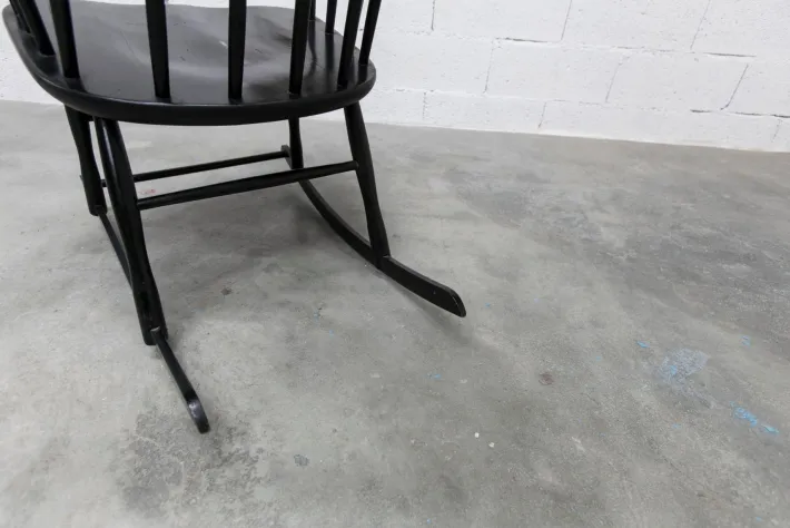 Pamono Grandessa Rocking Chair in Black Beech attributed to Lena Larsson for Nesto, 1960s Best