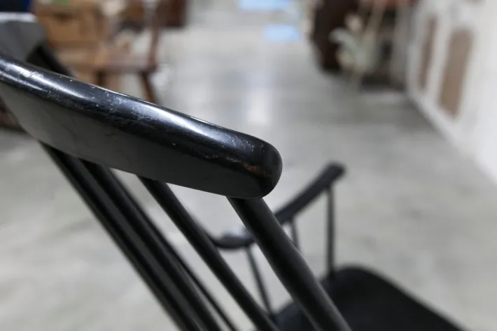 Pamono Grandessa Rocking Chair in Black Beech attributed to Lena Larsson for Nesto, 1960s Best