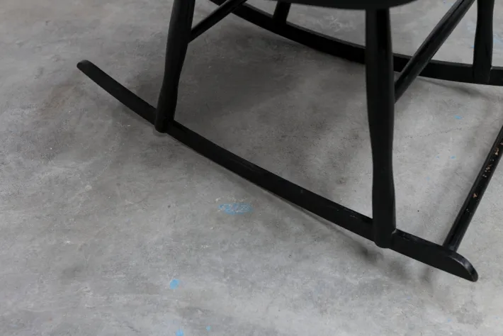 Pamono Grandessa Rocking Chair in Black Beech attributed to Lena Larsson for Nesto, 1960s Best