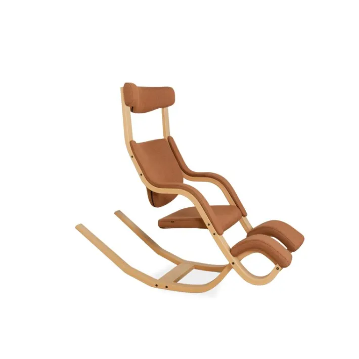 Pamono Gravity Balans Rocking Chair in Brown Fabric by Peter Opsvik for Varier Best