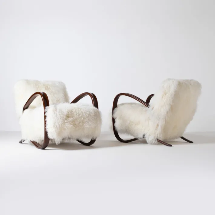 Pamono H-269 Lounge Chairs by Jindrich Halabala, Czechoslovakia, 1950s, Set of 2 Outlet