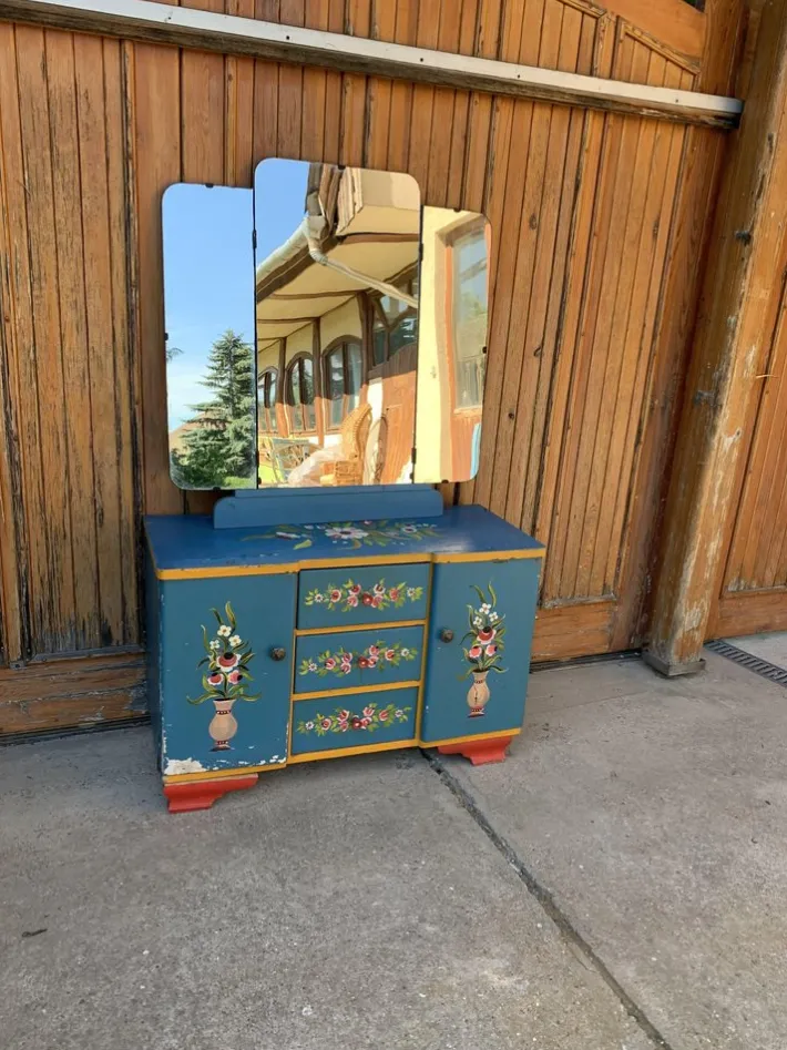 Pamono Hand Painted Wooden Dressing Table, 1940s Discount